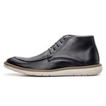 Bota masculina de amarrar super confortável couro legítimo cor preto solado claro