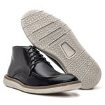 Bota masculina de amarrar super confortável couro legítimo cor preto solado claro