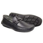 Mocassim Masculino alto conforto couro legítimo cor preto