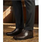 Bota Masculina Social Levíssima extremo conforto couro legítimo cor marrom escuro
