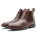 Bota Masculina social conforto couro legítimo cor café