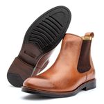 Bota Masculina social conforto couro legítimo cor whisky