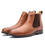 Bota Masculina social conforto couro legítimo cor whisky