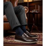 Mocassim masculino super confortável couro legítimo cor marrom solado claro