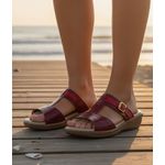 Tamanco ortopédico couro legítimo cor vermelho com enfeite lateral