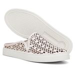 Mule Babuche feminino todo perfurado a laser couro legítimo cor off white