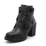 Bota Feminina saltos altos couro legítimo cor preta com spiks