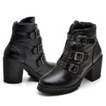 Bota Feminina saltos altos couro legítimo cor preto 