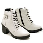 Coturno Feminino saltos altos couro legítimo verniz cor branco