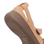 Sapato Feminino Ortopédico couro legítimo cor bege com detalhes