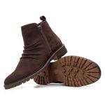 Bota Masculina cano curto conforto couro legítimo cor castor solado vaqueiro