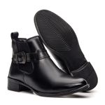 Bota Feminina em couro legítimo cor preta com fivela lateral