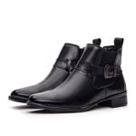 Bota Feminina em couro legítimo cor preta com fivela lateral