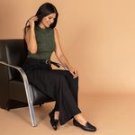 Sapatilha Feminina Clássica Couro Legítimo Cor Preta