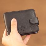 Carteira masculina clássica tradicional couro legítimo cor preta