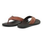 Chinelo Masculino confortável couro legítimo cor canela