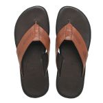 Chinelo Masculino confortável couro legítimo cor canela