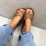 Sandália Papete Lua Caramelo