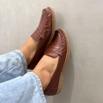 Mocassim Paula Couro Marrom