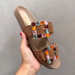 Sandália Papete Malu Caramelo