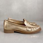 Mocassim Paula Couro Dourado
