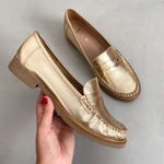 Mocassim Paula Couro Dourado