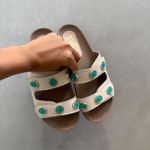 Sandália Papete Iara Off White e Azul