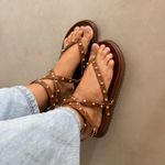 Sandália Papete Julia Caramelo