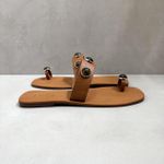 Rasteira Maitê Couro Caramelo