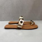 Rasteira Maitê Couro Dourada