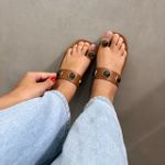 Rasteira Maitê Couro Caramelo