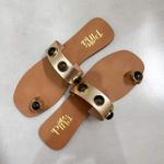 Rasteira Maitê Couro Dourada