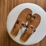 Rasteira Maitê Couro Caramelo