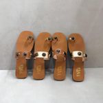 Rasteira Maitê Couro Dourada