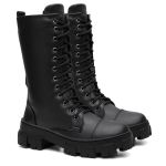 Bota Coturno Feminino Cano Longo Tratorada Blogueira