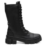 Bota Coturno Feminino Cano Longo Tratorada Blogueira