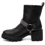 Bota Feminina Cano Médio Preta Fivelas Biker