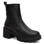 Bota Feminina Cano Médio Preta Fivelas Biker
