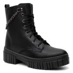 Bota Feminina Tratorada Detalhe Corrente Ônix