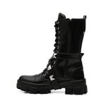 Bota Coturno Feminino Cano Longo Tiras Removíveis Spikes