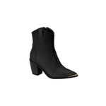 Bota Feminina Western Texana Preta Cano Médio Salto Bloco