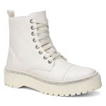 Bota Coturno Feminino Sola Reta Bege Brilho
