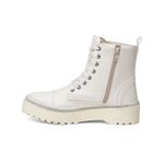 Bota Coturno Feminino Sola Reta Bege Brilho