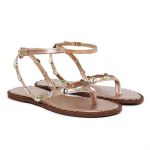 Sandália Feminina Rasteira Medalha Rose Gold Akazzo