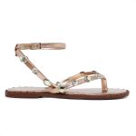 Sandália Feminina Rasteira Medalha Rose Gold Akazzo