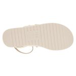 Sandália Papete Flatform Bege Clarinha Branca Tachas Vizzano