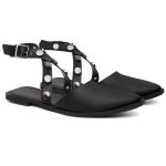 Sapatilha Feminina Preta Mule Tachas Slingback