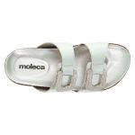 Sandália Feminina Birken Prata Brilho Solado Alto Moleca