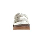 Sandália Feminina Birken Prata Brilho Solado Alto Moleca