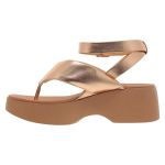 Sandália Feminina Rose Gold de Dedo Moleca Conforto Flat